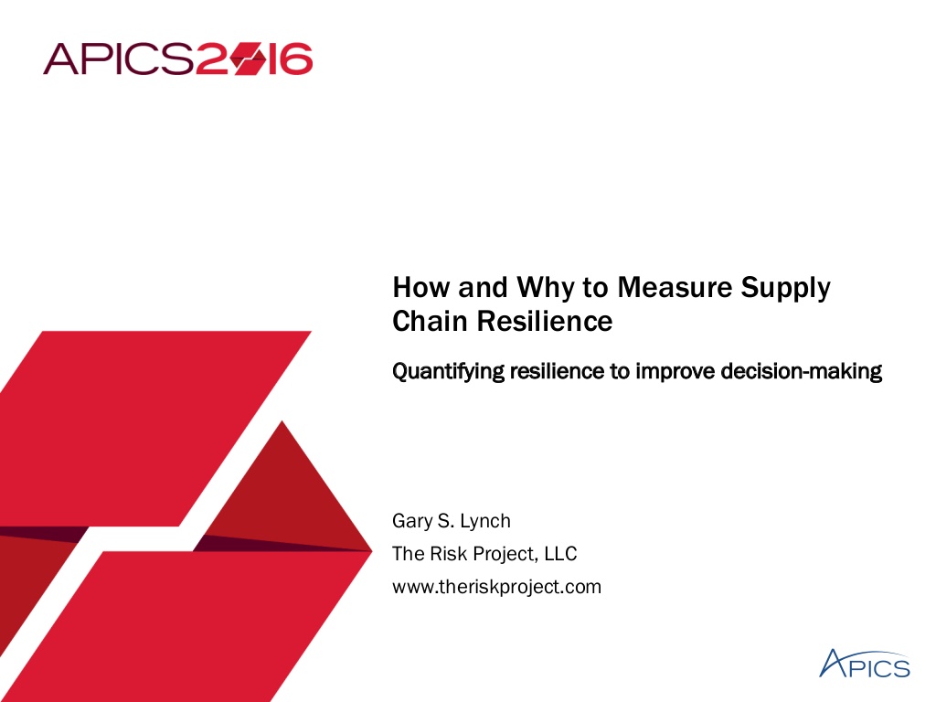 How and Why to Measure Supply Chain Resilience